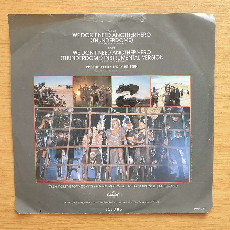 Tina Turner  We Don't Need Another Hero (Thunderdome) - Vinyl 7" Record - Very-Good+ Quality (...