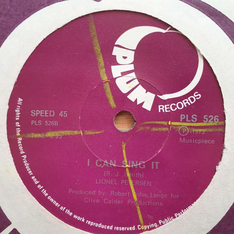 Lionel Petersen  I Need A Little Love / I Can Sing It - Vinyl 7" Record - Very-Good+ Quality (...