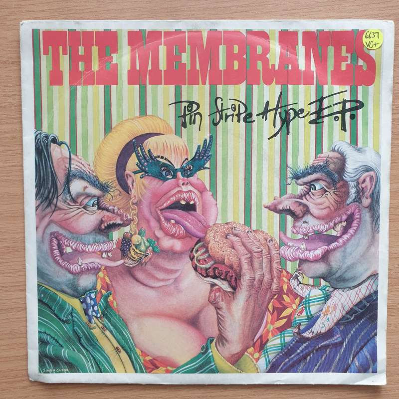 The Membranes  Pin Stripe Hype E.P. - Vinyl 7" Record - Very-Good+ Quality (VG+) (verygoodplus7)