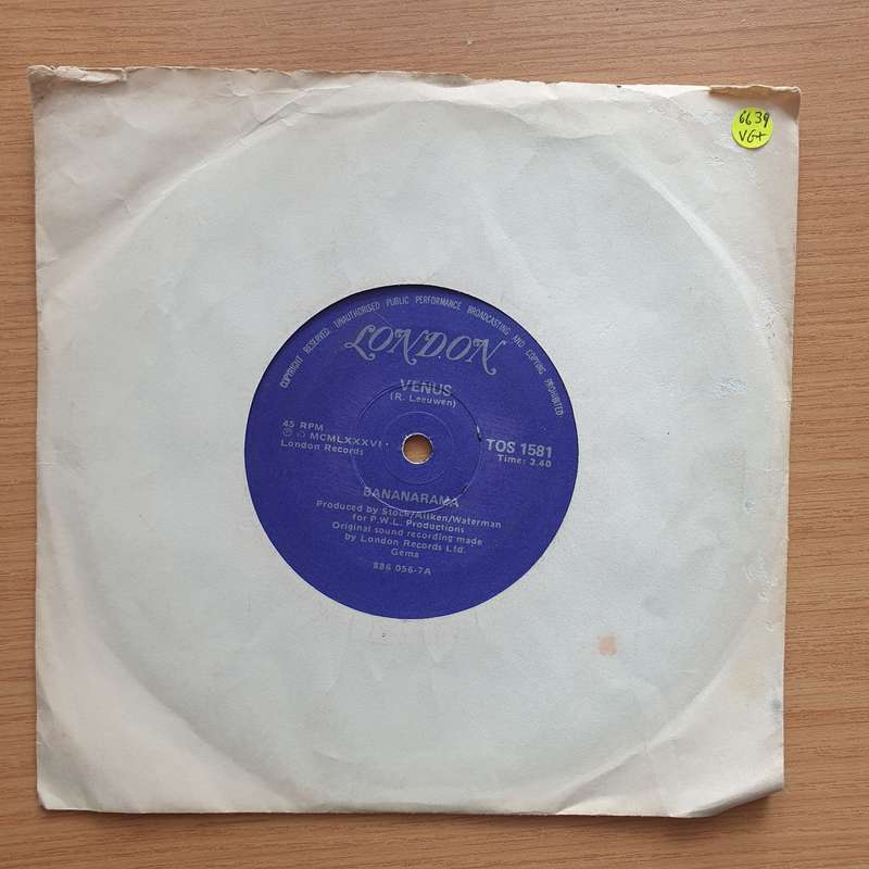 Bananarama  Venus - Vinyl 7" Record - Very-Good+ Quality (VG+) (verygoodplus7)