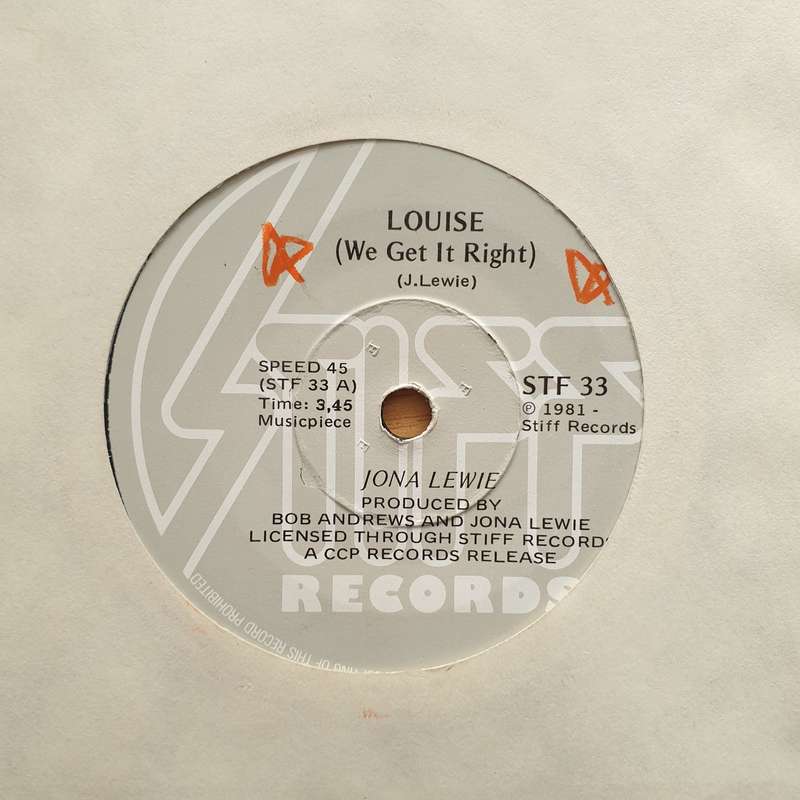 Jona Lewie  Louise (We Get It Right) - Vinyl 7" Record - Very-Good+ Quality (VG+) (verygoodplus7)