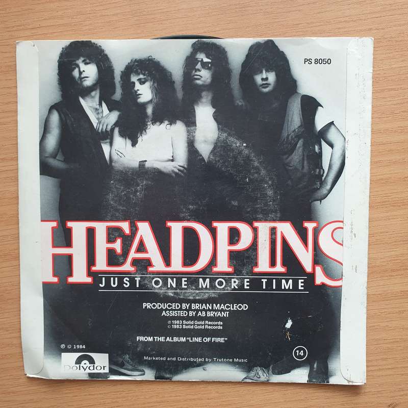 Headpins  Just One More Time - Vinyl 7" Record - Very-Good+ Quality (VG+) (verygoodplus7)