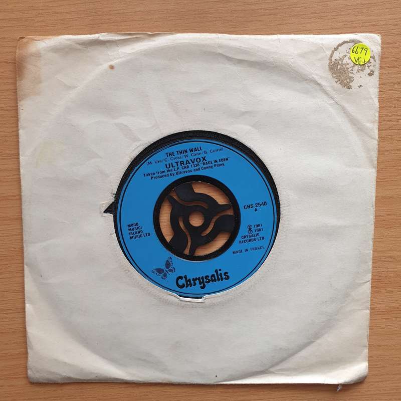 Ultravox  The Thin Wall - Vinyl 7" Record - Very-Good+ Quality (VG+) (verygoodplus7)