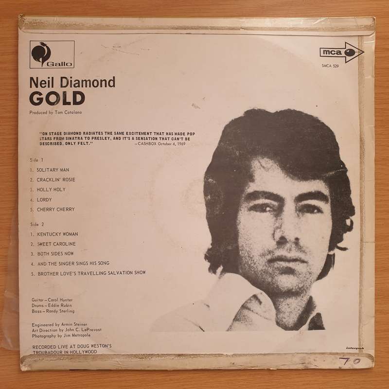 Neil Diamond - Gold  Vinyl LP Record - Very-Good+ Quality (VG+) (verygoodplus)