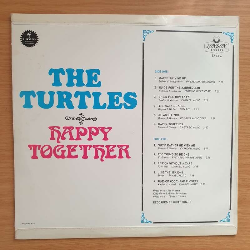 The Turtles  Happy Together  Vinyl LP Record - Very-Good+ Quality (VG+) (verygoodplus)