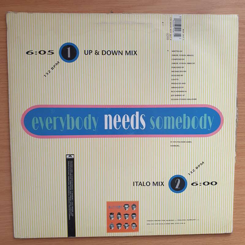 Masterboy  Everybody Needs Somebody - Vinyl LP Record - Very-Good+ Quality (VG+)