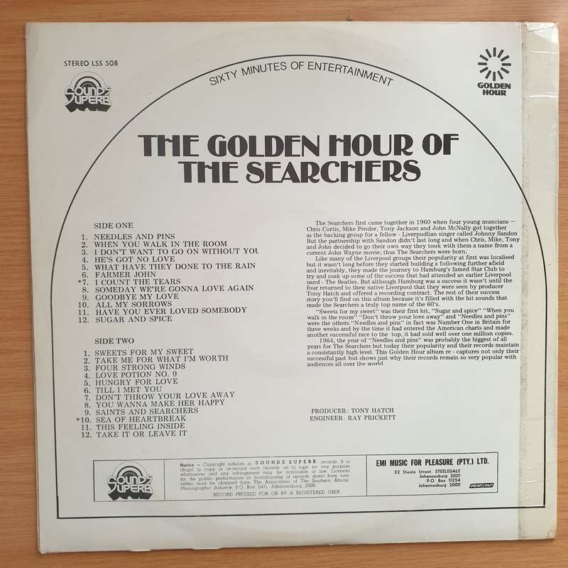The Searchers  Golden Hour Of The Searchers - Vinyl LP Record - Very-Good+ Quality (VG+)