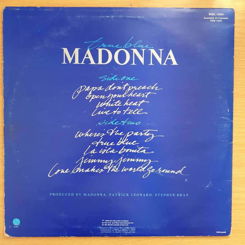 Madonna  True Blue - Vinyl LP Record - Very-Good Quality (VG) (verry)