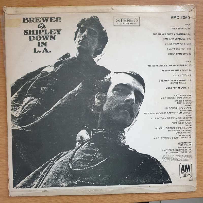Brewer And Shipley  Down In L.A. -  Vinyl LP Record - Very-Good+ Quality (VG+)