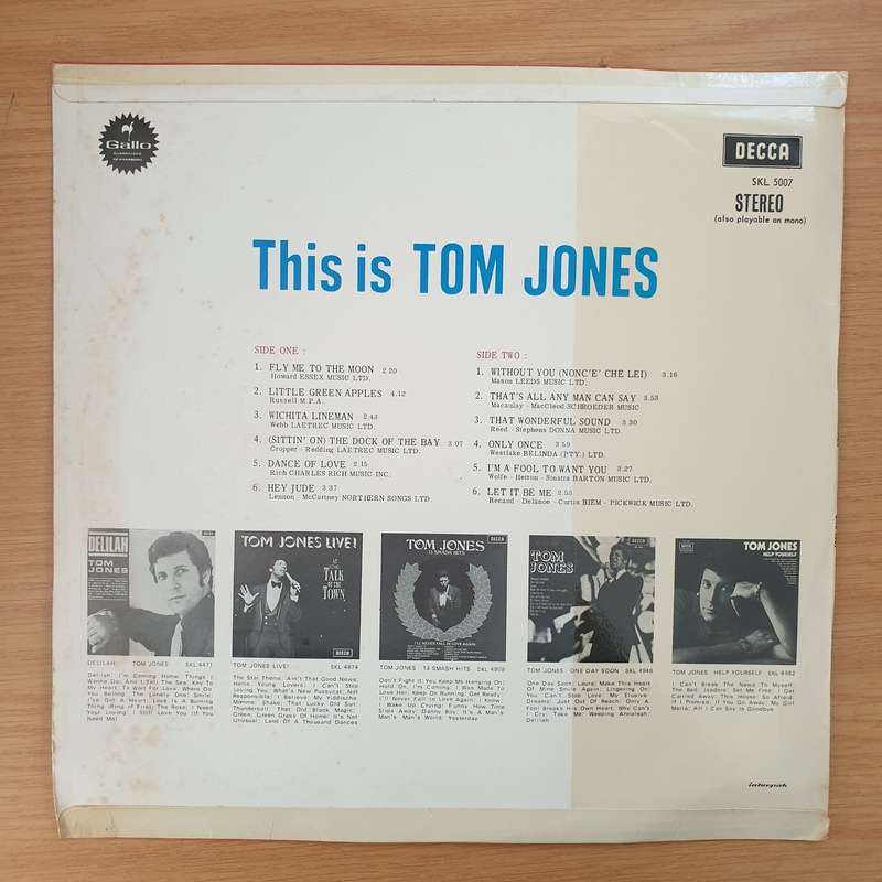 Tom Jones - This Is Tom Jones  - Vinyl LP Record - Very-Good+ Quality (VG+)