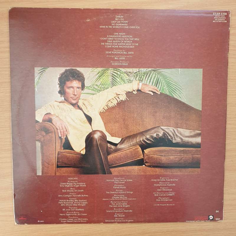 Tom Jones  Darlin' -  Vinyl LP Record - Very-Good+ Quality (VG+)