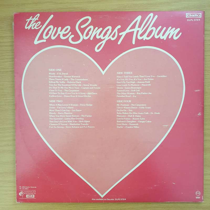 The Love Songs Album - 35 Original Hits - Original Artists  - Double Vinyl LP Record - Very-Good-...