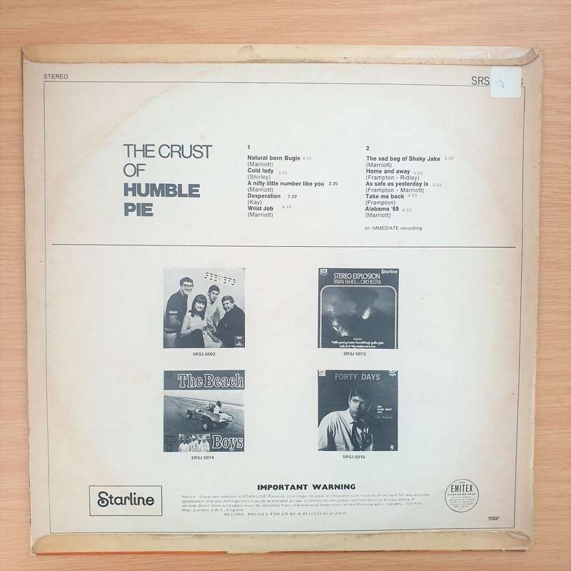 Humble Pie  The Crust Of Humble Pie -  Vinyl LP Record - Very-Good+ Quality (VG+)