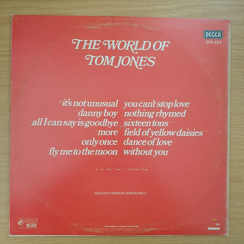 Tom Jones - The World of Tom Jones -  Vinyl LP Record - Very-Good+ Quality (VG+)