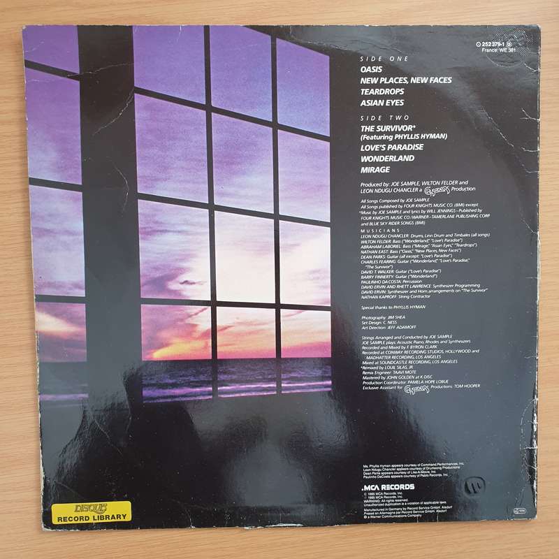 Joe Sample  Oasis - Vinyl LP Record - Very-Good Quality (VG) (verry)