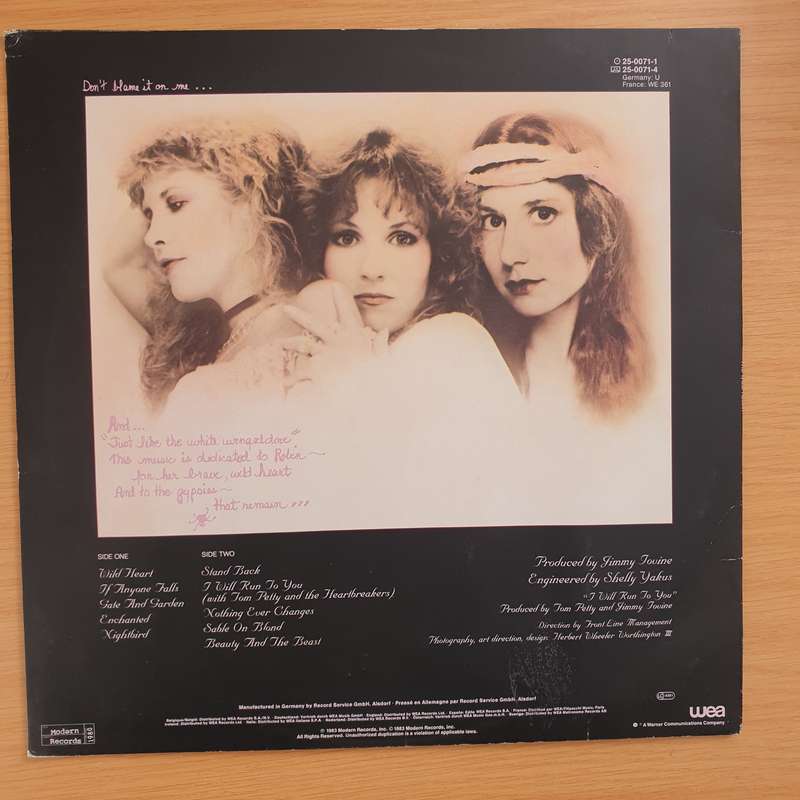 Stevie Nicks  The Wild Heart  (Germany Pressing) -  Vinyl LP Record - Very-Good+ Quality (VG+)