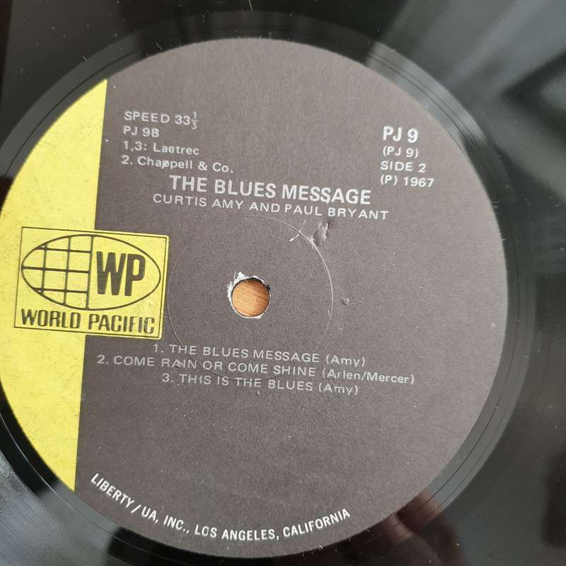 Curtis Amy & Paul Bryant  The Blues Message - Vinyl LP Record - Very-Good+ Quality (VG+)