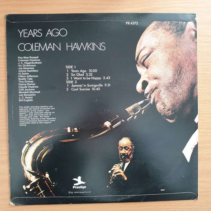 Coleman Hawkins  Years Ago - Vinyl LP Record - Very-Good Quality (VG) (verry)