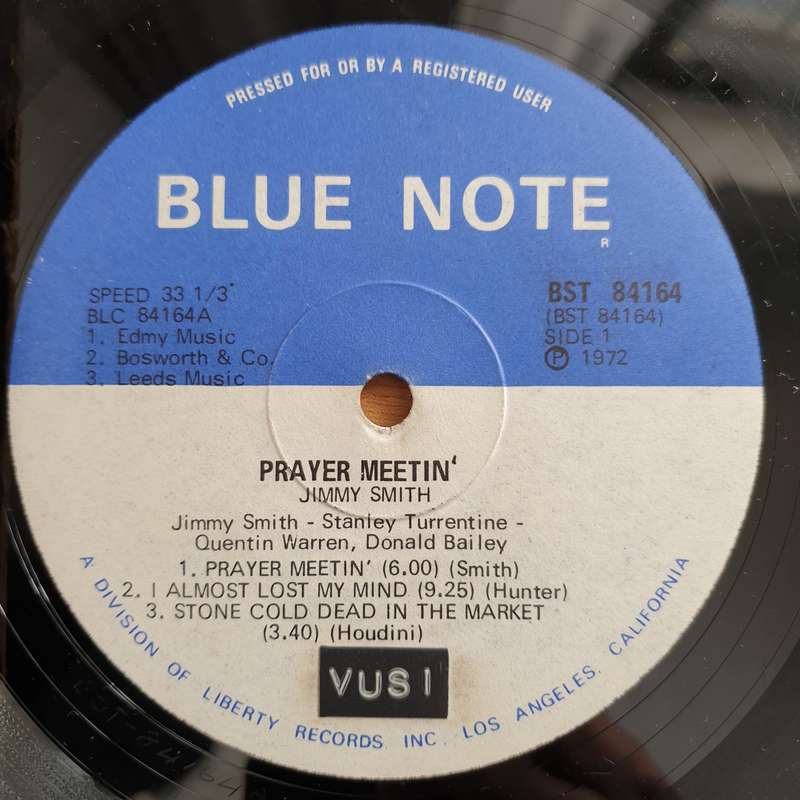 Jimmy Smith With Stanley Turrentine  Prayer Meetin' (Blue Note) - Vinyl LP Record - Very-Good-...