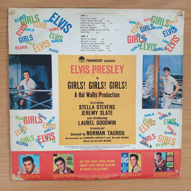 Elvis Presley  Girls! Girls! Girls! -  Vinyl LP Record - Very-Good+ Quality (VG+)