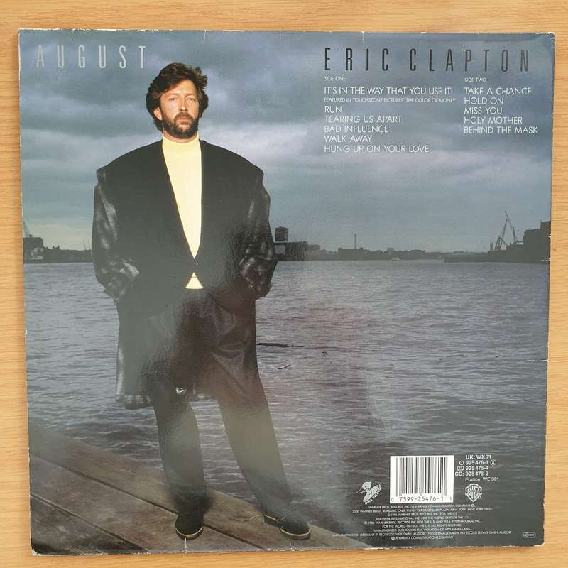 Eric Clapton  August -  Vinyl LP Record - Very-Good+ Quality (VG+)