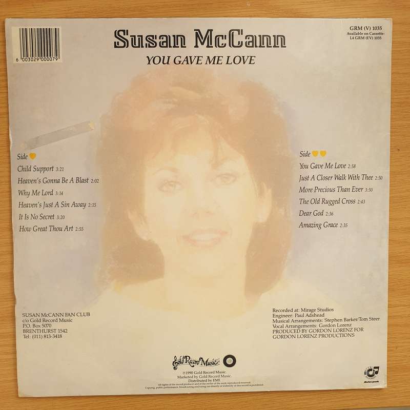 Susan McCann  You Gave Me Love -  Vinyl LP Record - Very-Good+ Quality (VG+)
