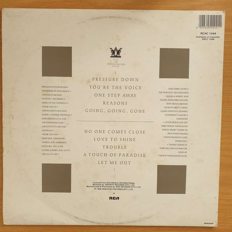 John Farnham  Whispering Jack -  Vinyl LP Record - Very-Good+ Quality (VG+)