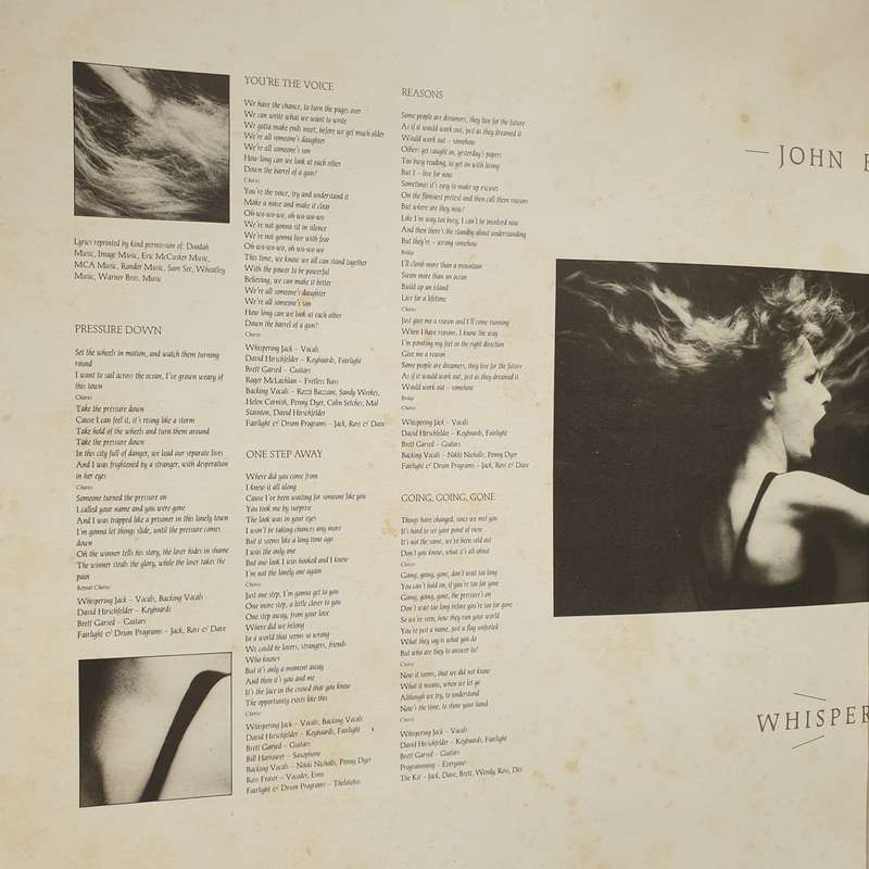 John Farnham  Whispering Jack -  Vinyl LP Record - Very-Good+ Quality (VG+)