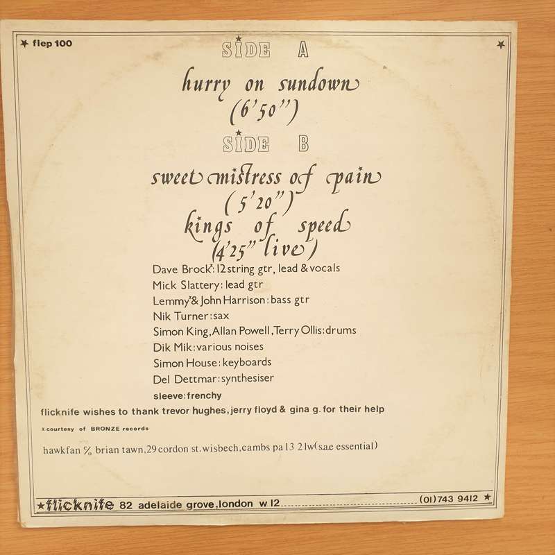 Hawkwind Zoo  Hurry On Sundown  Kings Of Speed -  Vinyl LP Record - Very-Good+ Quality (VG+)