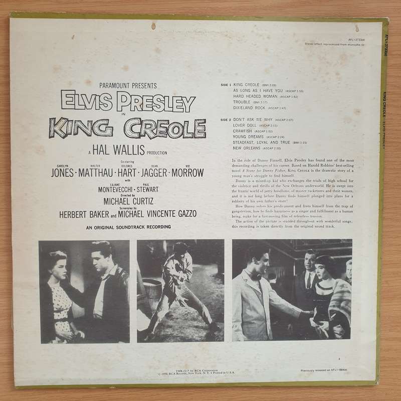 Elvis Presley  King Creole -  Vinyl LP Record - Very-Good+ Quality (VG+)