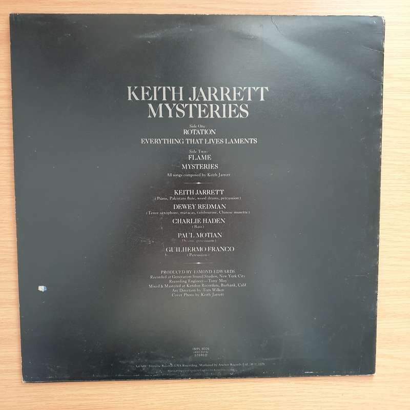Keith Jarrett  Mysteries -  Vinyl LP Record - Very-Good+ Quality (VG+)