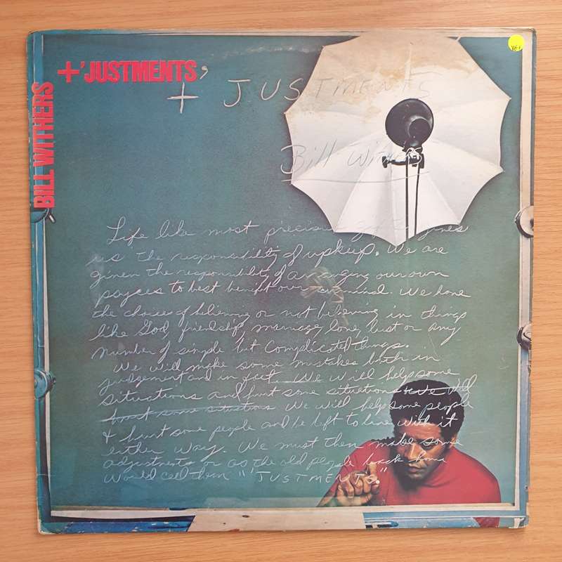 Bill Withers  +'Justments -  Vinyl LP Record - Very-Good+ Quality (VG+)