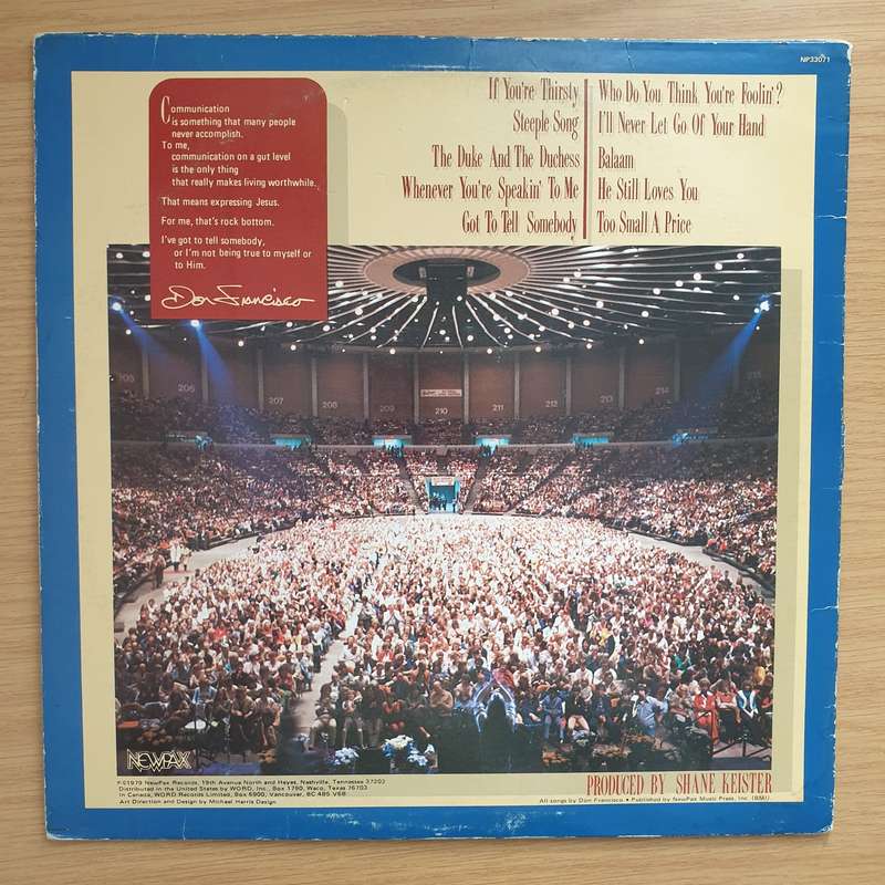 Don Francisco  Got To Tell Somebody -  Vinyl LP Record - Very-Good+ Quality (VG+)