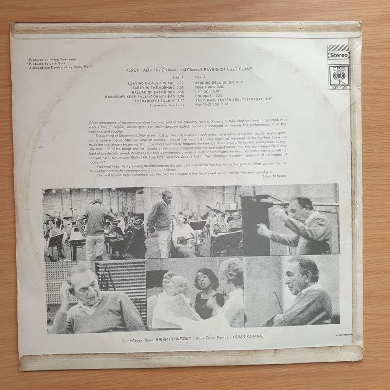 Percy Faith - Leaving on a Jet Plane - Vinyl LP Record - Very-Good- Quality (VG-) (minus)