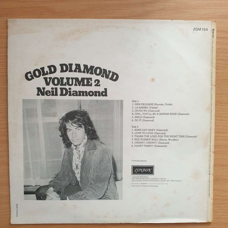 Neil Diamond - Gold Diamond Volume 2 -  Vinyl LP Record - Very-Good+ Quality (VG+)