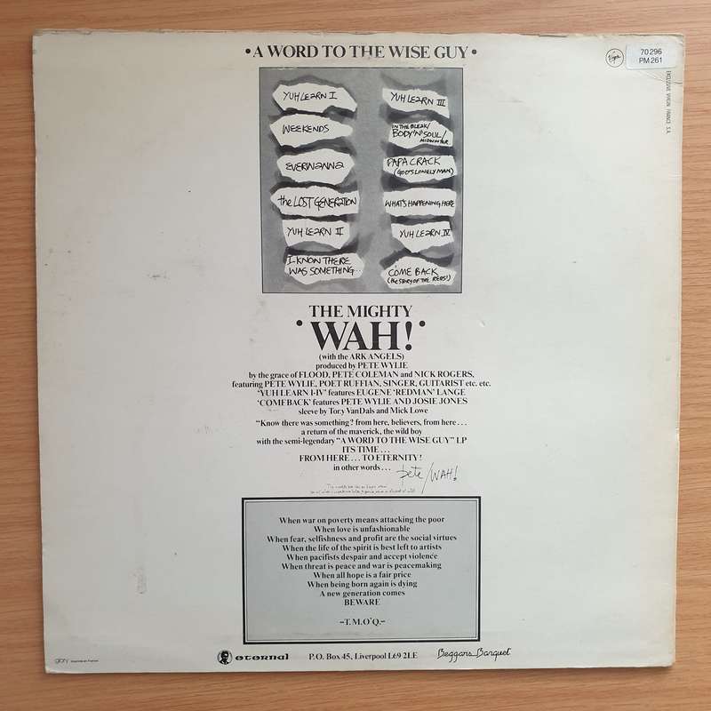 The Mighty Wah!  A Word To The Wise Guy - Vinyl LP Record - Very-Good+ Quality (VG+)