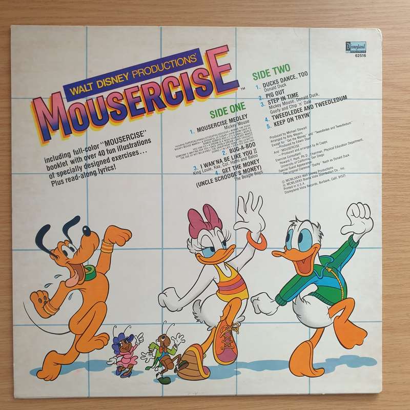 Walt Disney Productions' Mousercise - Vinyl LP Record - Very-Good+ Quality (VG+)