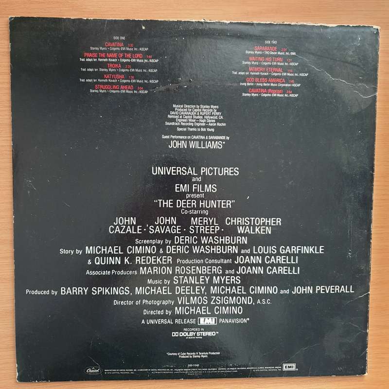 The Deer Hunter (Original Motion Picture Soundtrack) -  Vinyl  Record - Very-Good+ Quality (VG+)