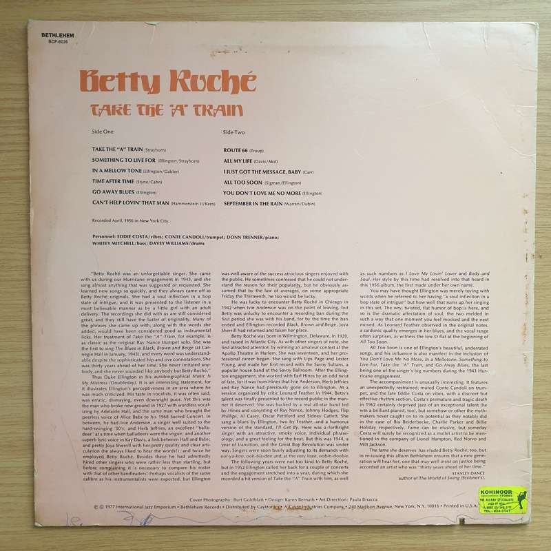 Betty Roché  Take The "A" Train - Vinyl LP Record - Very-Good+ Quality (VG+)