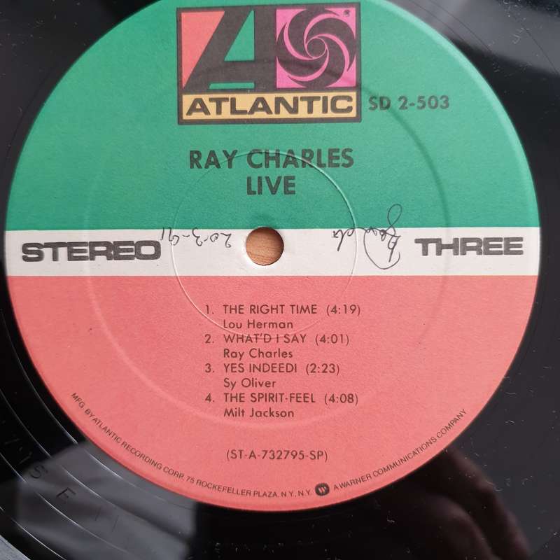 Ray Charles  Live - Double Vinyl LP Record - Very-Good+ Quality (VG+)