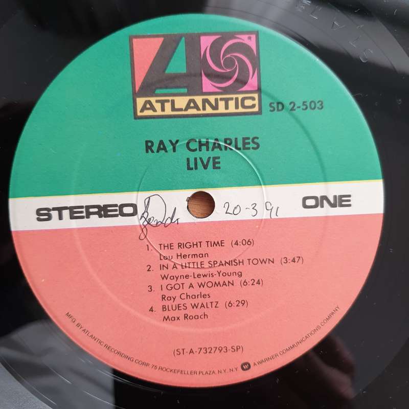 Ray Charles  Live - Double Vinyl LP Record - Very-Good+ Quality (VG+)