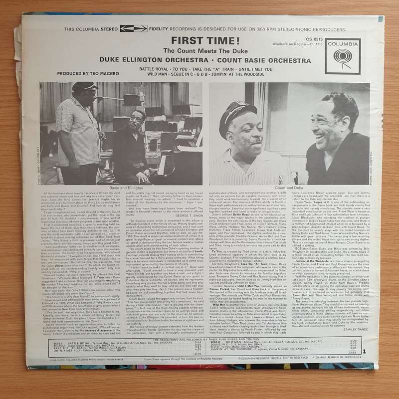 Duke Ellington And Count Basie  First Time! The Count Meets The Duke - Vinyl LP Record - Very-...