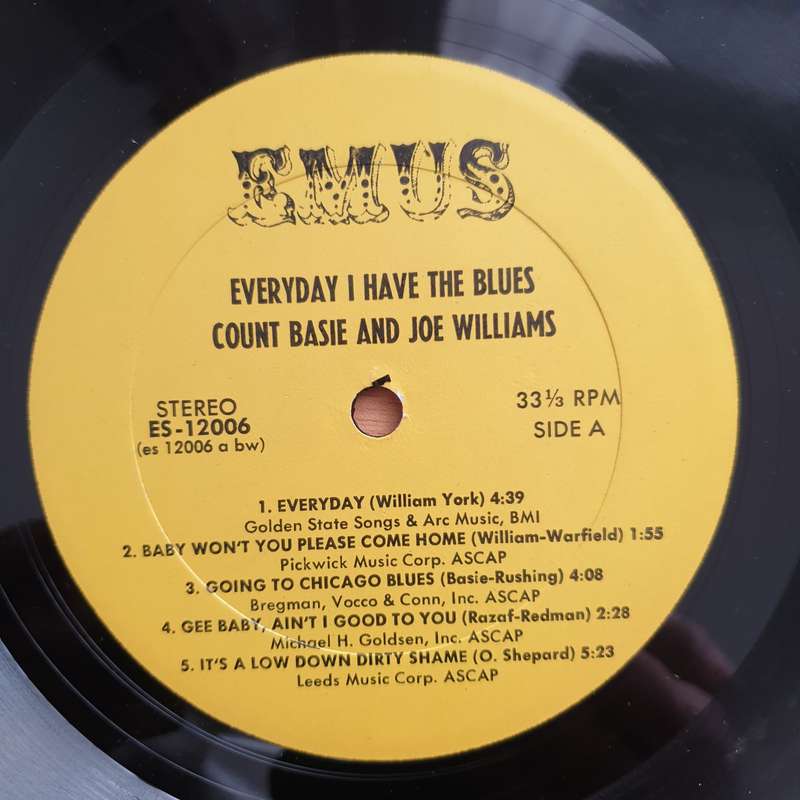 Joe Williams, Count Basie And His Orchestra  Everyday I Have The Blues - Vinyl LP Record - Ver...