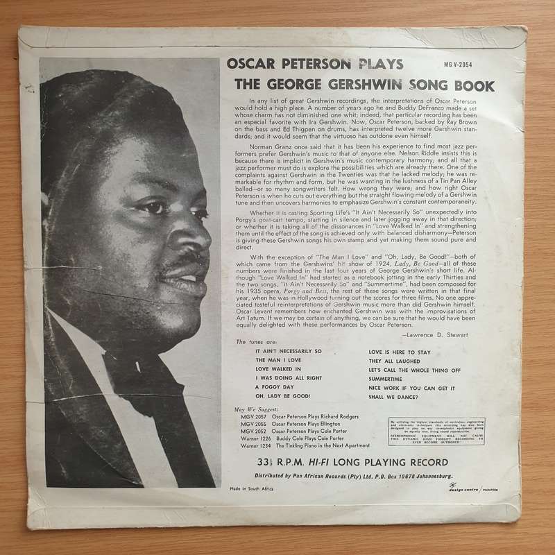 The Oscar Peterson Trio  Oscar Peterson Plays The George Gershwin Song Book - Vinyl LP Record ...