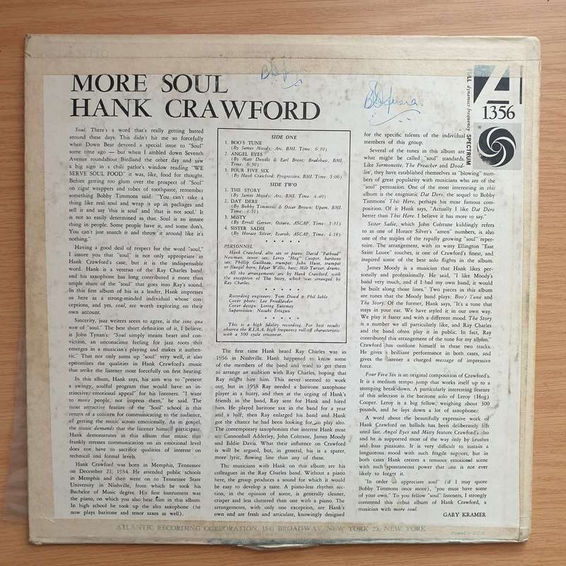 Hank Crawford  More Soul - Vinyl LP Record - Very-Good- Quality (VG-) (minus)