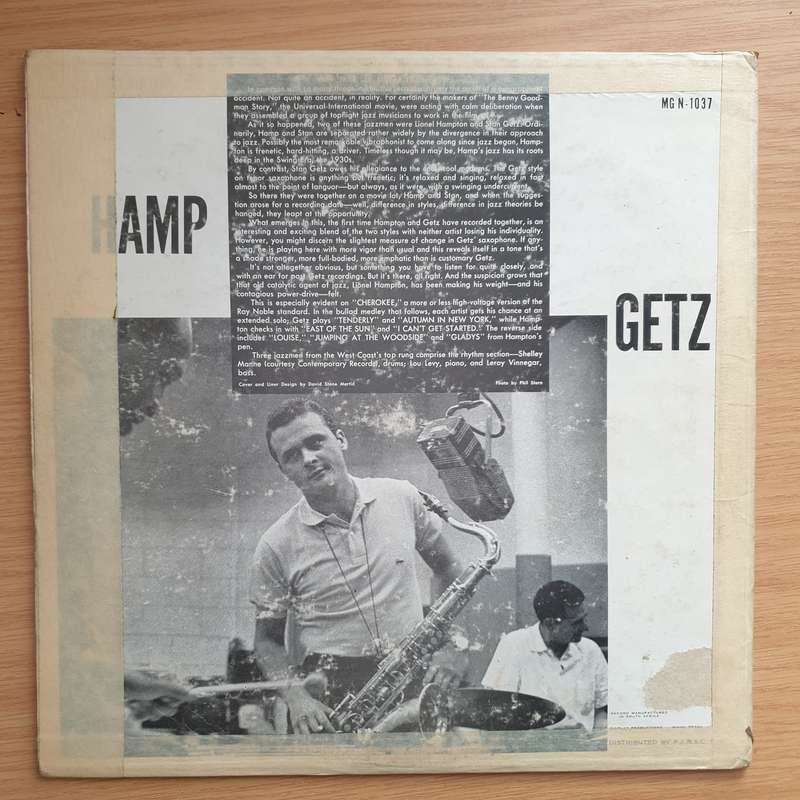 Lionel Hampton And Stan Getz  Hamp And Getz - Vinyl LP Record - Very-Good- Quality (VG-) (minus)