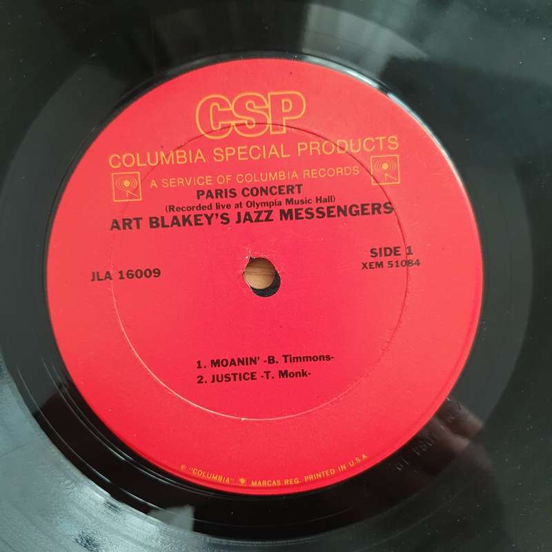 Art Blakey's Jazz Messengers  Paris Concert - Vinyl LP Record - Very-Good Quality (VG) (verry)