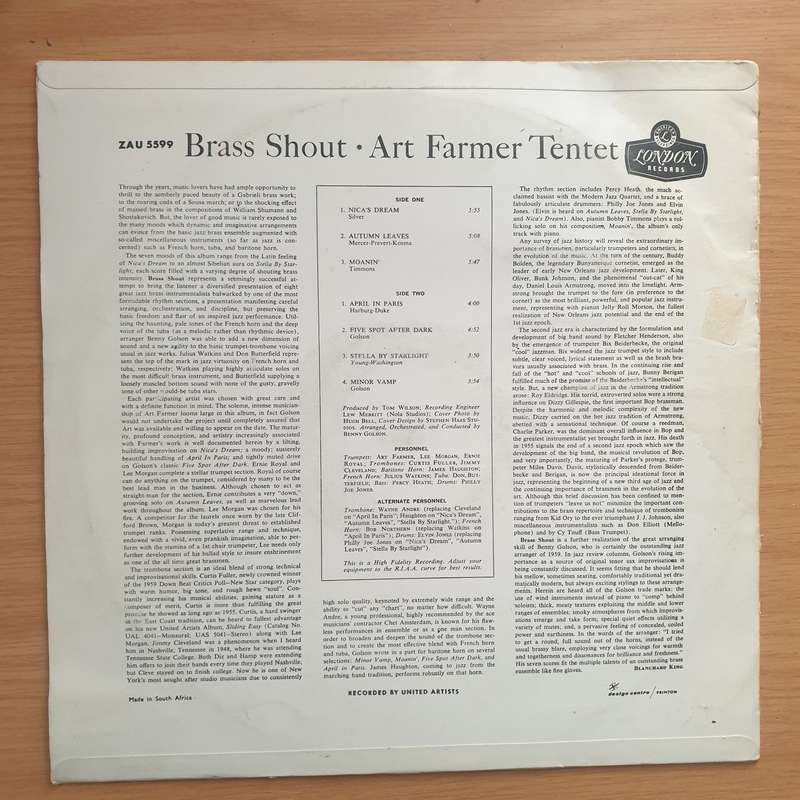 Art Farmer  Brass Shout - Vinyl LP Record - Very-Good+ Quality (VG+) (verygoodplus)