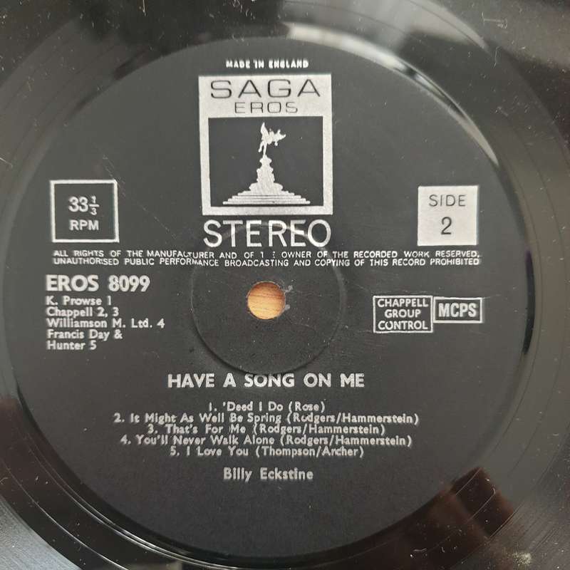 Billy Eckstine  Have A Song On Me... - Vinyl LP Record - Very-Good+ Quality (VG+) (verygoodplus)