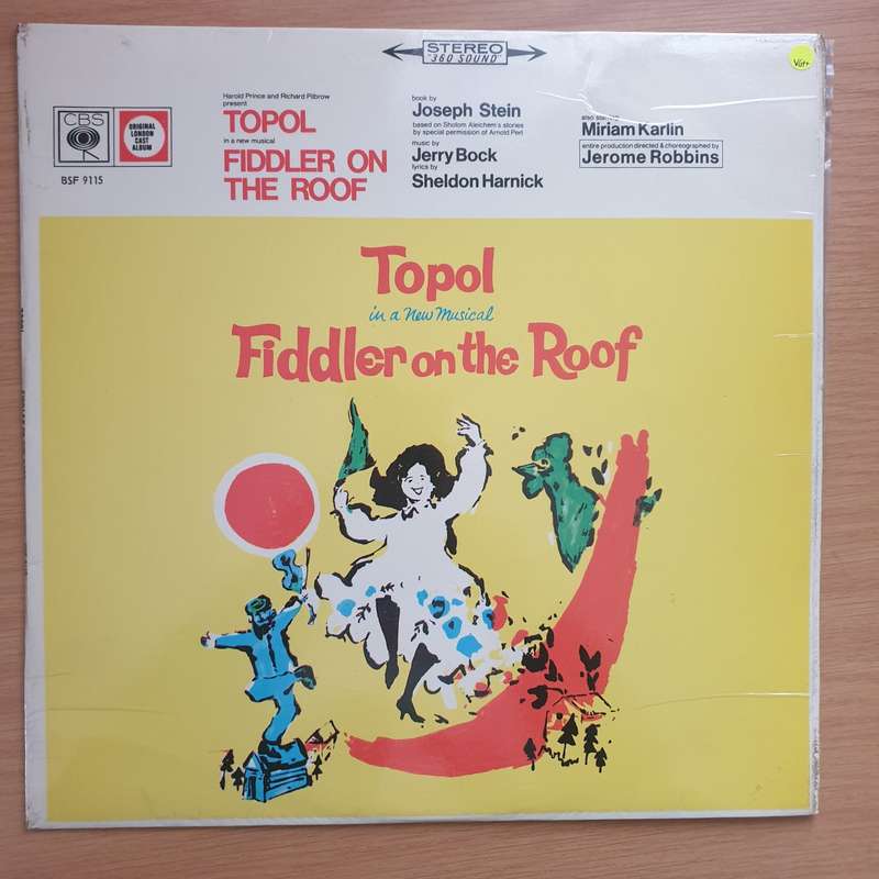Fiddler On The Roof - Topol  Vinyl LP Record - Very-Good+ Quality (VG+)